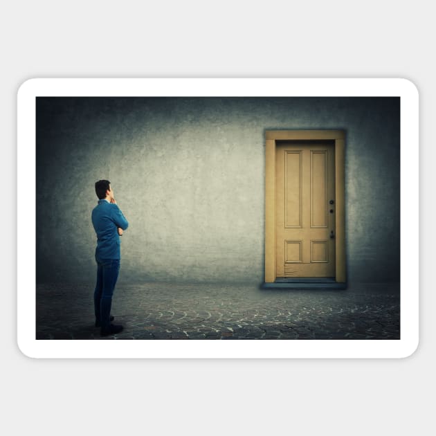 the closed door Sticker by 1STunningArt